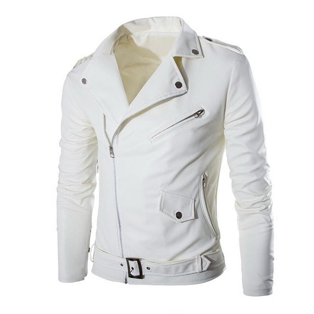 2019 Brand Autumn Spring Casual Zipper Leather Jacket