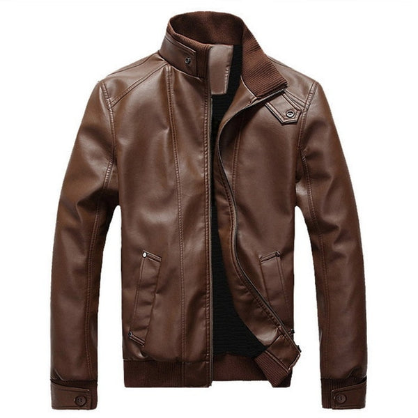 MoneRffi 2019 NEW Fashion Autumn Male Leather Jacket Plus